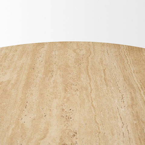 Torreno 42" Travertine Round Dining Table -4