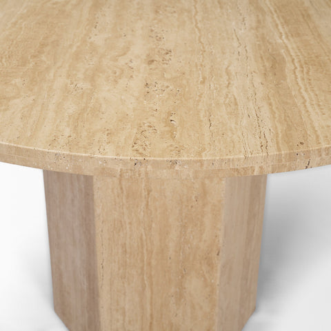 Torreno 42" Travertine Round Dining Table -5