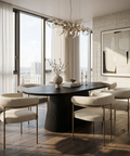 Tovas Black Oak Oval Dining Table