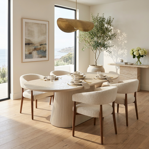 Tovas Ivory Oak Oval Dining Table