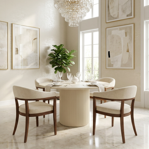 Tovas Ivory Oak Round Dining Table
