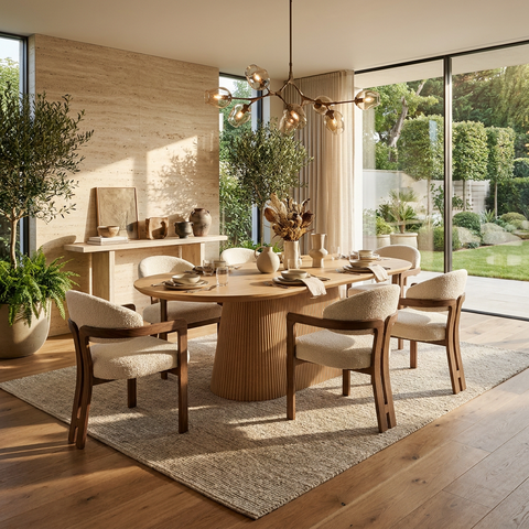 Tovas Natural Oak Oval Dining Table
