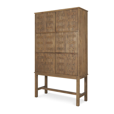 Truss Cool Brown Mango Wood Tall Cabinet-1