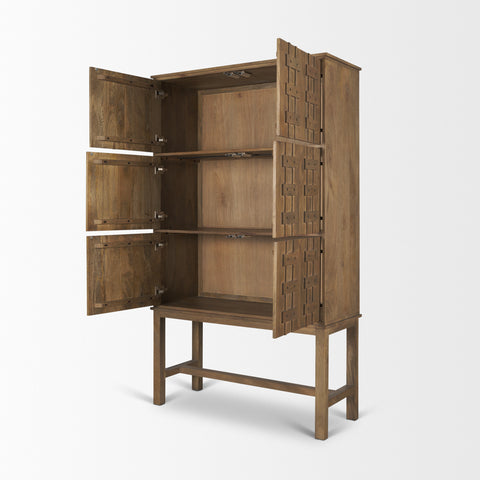 Truss Cool Brown Mango Wood Tall Cabinet-2