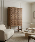 Truss Cool Brown Mango Wood Tall Cabinet
