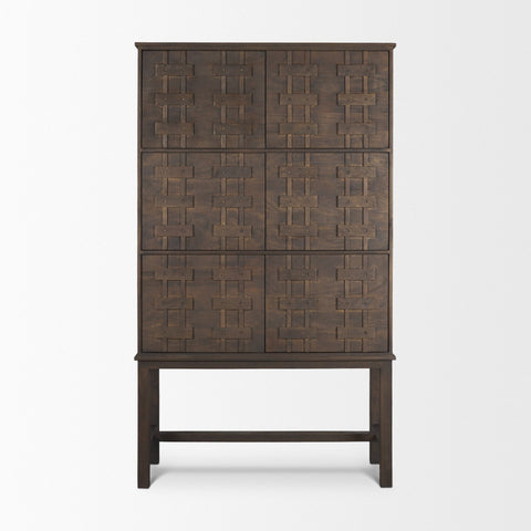 Truss Dark Brown Mango Wood Tall Cabinet -2