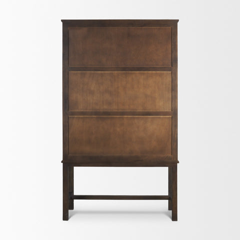 Truss Dark Brown Mango Wood Tall Cabinet -5