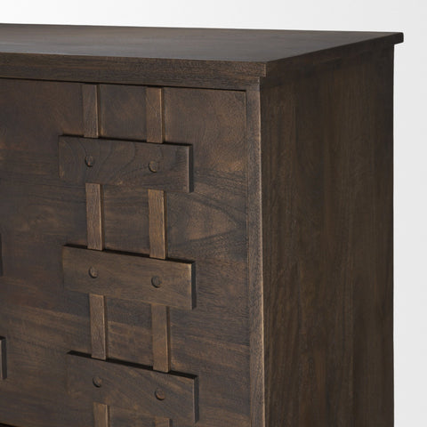 Truss Dark Brown Mango Wood Tall Cabinet -6