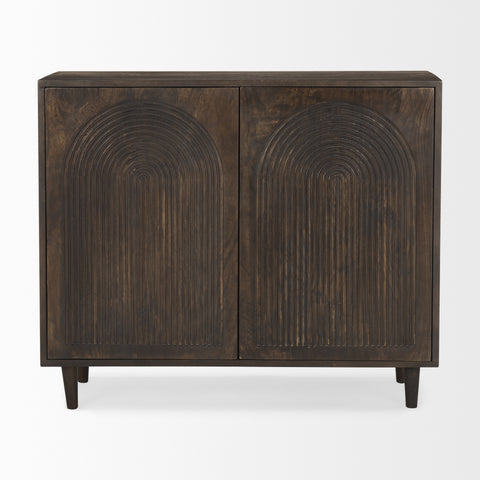 Tucker Dark Brown Carved Mango Wood Accent Cabinet-2