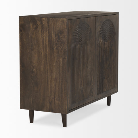 Tucker Dark Brown Carved Mango Wood Accent Cabinet-4