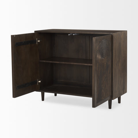 Tucker Dark Brown Carved Mango Wood Accent Cabinet-5