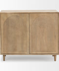 Tucker Light Brown Carved Mango Wood Accent Cabinet -1