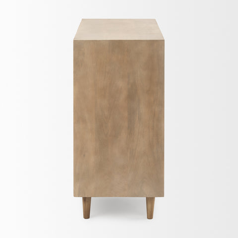 Tucker Light Brown Carved Mango Wood Accent Cabinet -2