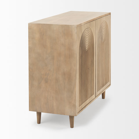 Tucker Light Brown Carved Mango Wood Accent Cabinet -3