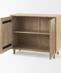 Tucker Light Brown Carved Mango Wood Accent Cabinet -4
