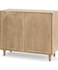 Tucker Light Brown Carved Mango Wood Accent Cabinet -6