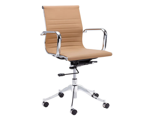 Tyler Tan Faux Leather Office Chair-1