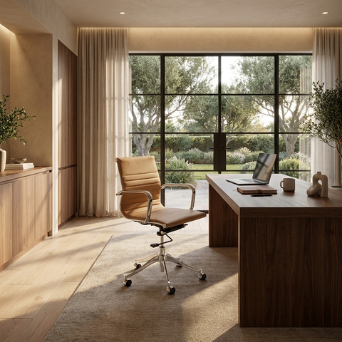 Tyler Tan Faux Leather Office Chair