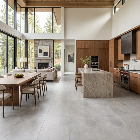 grey concrete floor tile