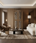 Valterra Dark Brown Cappuccino Marble Tall Cabinet
