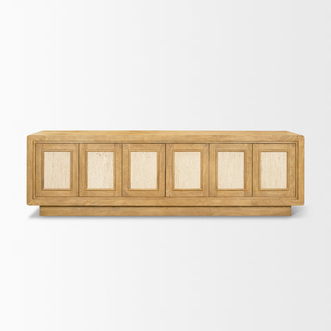 Valterra Light Brown Mango Wood Media Console -2