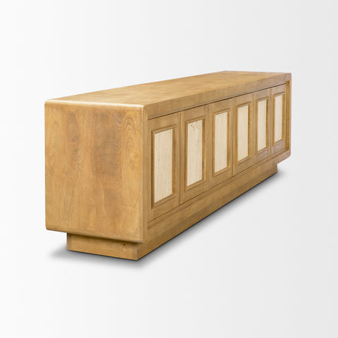Valterra Light Brown Mango Wood Media Console -5