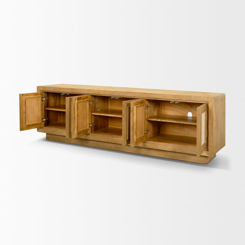 Valterra Light Brown Mango Wood Media Console -6