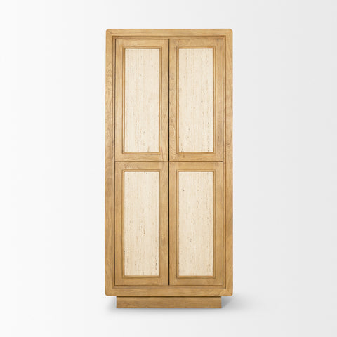 Valterra Light Brown Travertine Tall Cabinet -2