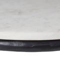Veroia White Marble and Matte Black End Table -4
