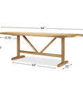 Viktor 94" Light Brown Mango Wood Dining Table-8