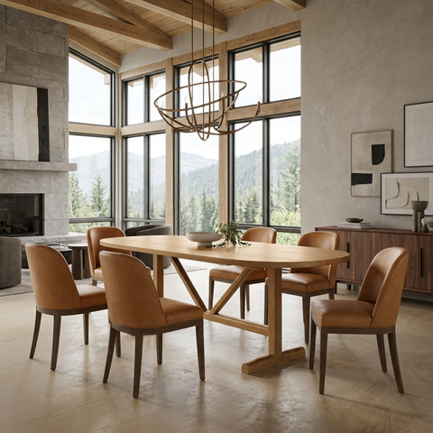 Viktor 94" Light Brown Mango Wood Dining Table