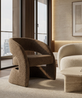 Virgo Chocolate Fabric Accent Chair