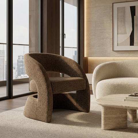 Virgo Chocolate Fabric Accent Chair