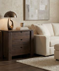 Wallen Dark Brown Mango Wood 3-Drawer Accent Cabinet 