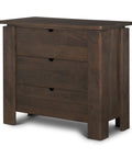 Wallen Dark Brown Mango Wood 3-Drawer Accent Cabinet -1