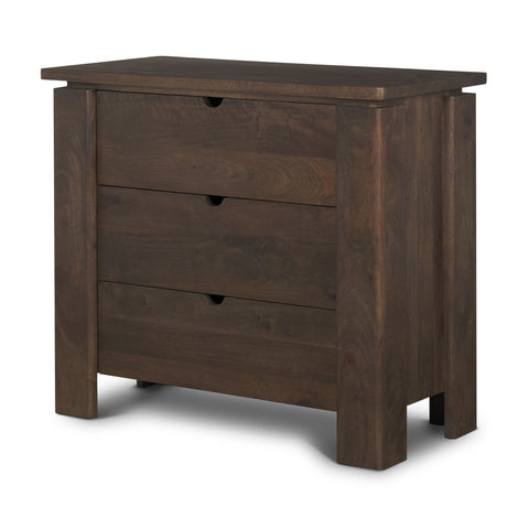 Wallen Dark Brown Mango Wood 3-Drawer Accent Cabinet -1