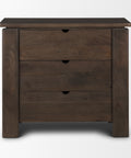 Wallen Dark Brown Mango Wood 3-Drawer Accent Cabinet -2