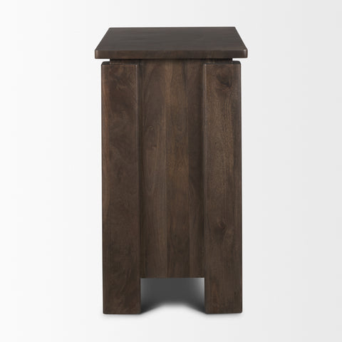Wallen Dark Brown Mango Wood 3-Drawer Accent Cabinet -3
