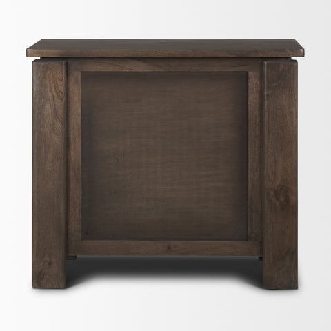 Wallen Dark Brown Mango Wood 3-Drawer Accent Cabinet -4