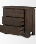 Wallen Dark Brown Mango Wood 3-Drawer Accent Cabinet -5