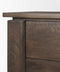 Wallen Dark Brown Mango Wood 3-Drawer Accent Cabinet -6