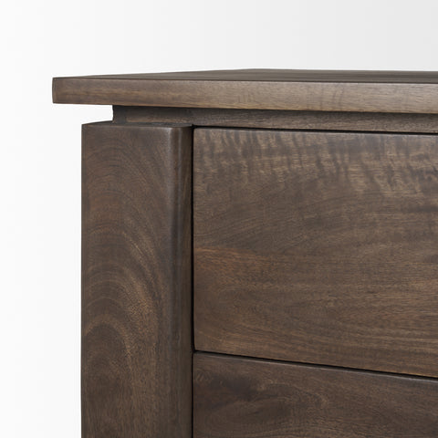 Wallen Dark Brown Mango Wood 3-Drawer Accent Cabinet -6