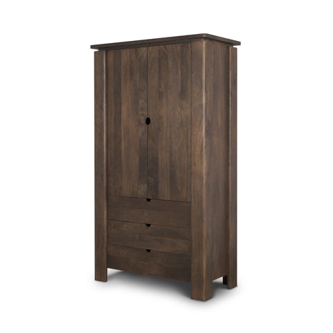 Wallen Dark Brown Solid Mango Wood Curio Cabinet -1