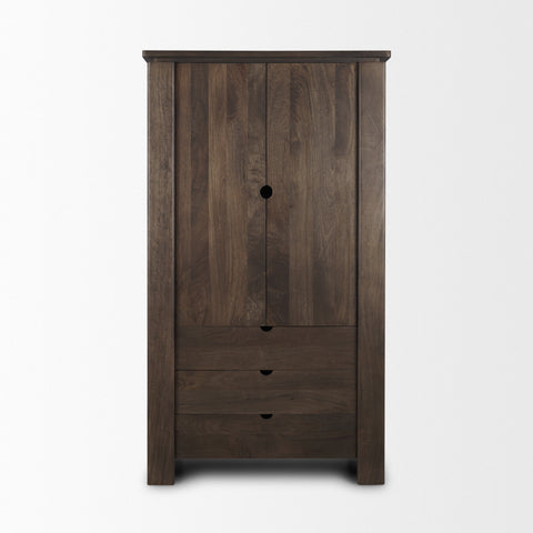Wallen Dark Brown Solid Mango Wood Curio Cabinet -2