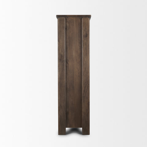 Wallen Dark Brown Solid Mango Wood Curio Cabinet -3