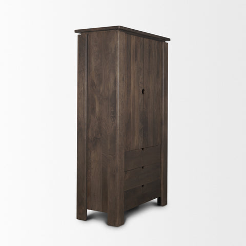 Wallen Dark Brown Solid Mango Wood Curio Cabinet -5
