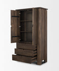 Wallen Dark Brown Solid Mango Wood Curio Cabinet -6