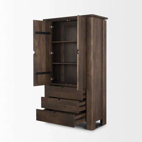 Wallen Dark Brown Solid Mango Wood Curio Cabinet -6