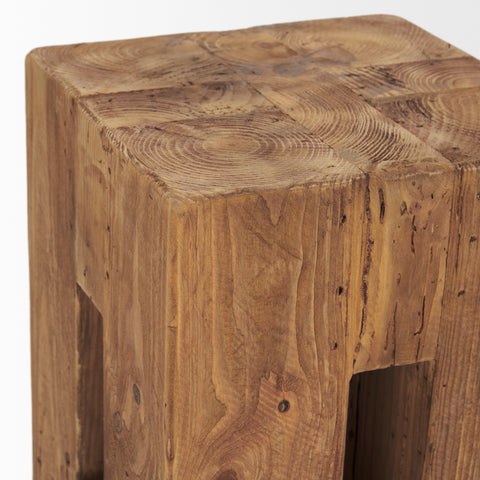 Waylen Recycled Pine Accent Stool -4