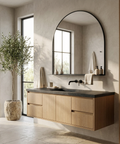 Wearstley Black Modern Wall Mirror with Shelf 
